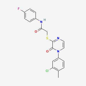 2-[4-(3-chloro-4-methylphenyl)-3-oxopyrazin-2-yl]sulfanyl-N-(4-fluorophenyl)acetamide