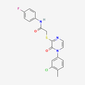 2-{[4-(3-chloro-4-methylphenyl)-3-oxo-3,4-dihydropyrazin-2-yl]sulfanyl}-N-(4-fluorophenyl)acetamide