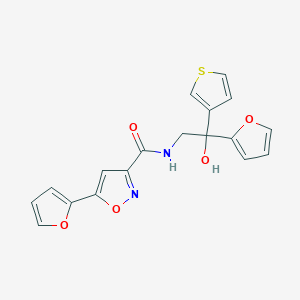 5-(furan-2-yl)-N-(2-(furan-2-yl)-2-hydroxy-2-(thiophen-3-yl)ethyl)isoxazole-3-carboxamide