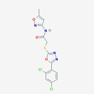 2-{[5-(2,4-dichlorophenyl)-1,3,4-oxadiazol-2-yl]sulfanyl}-N-(5-methyl-3-isoxazolyl)acetamide