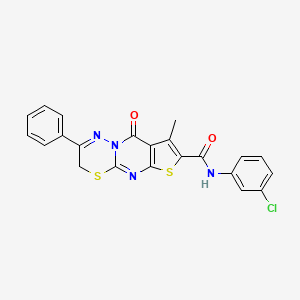 N-(3-chlorophenyl)-8-methyl-9-oxo-2-phenyl-3,9-dihydrothieno[2',3':4,5]pyrimido[2,1-b][1,3,4]thiadiazine-7-carboxamide