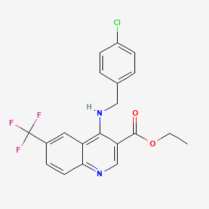 Ethyl 4-((4-chlorobenzyl)amino)-6-(trifluoromethyl)-3-quinolinecarboxylate