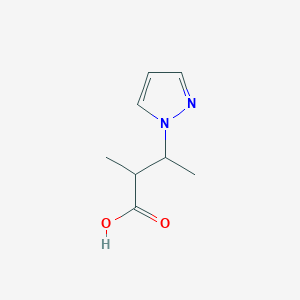 molecular formula C8H12N2O2 B2853368 2-Methyl-3-pyrazol-1-ylbutanoic acid CAS No. 1541396-08-0