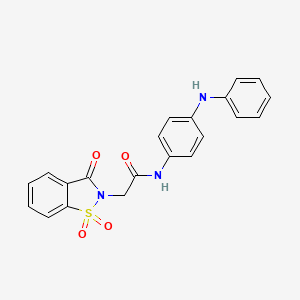 2-(1,1-dioxido-3-oxobenzo[d]isothiazol-2(3H)-yl)-N-(4-(phenylamino)phenyl)acetamide