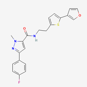 3-(4-fluorophenyl)-N-(2-(5-(furan-3-yl)thiophen-2-yl)ethyl)-1-methyl-1H-pyrazole-5-carboxamide