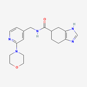 molecular formula C18H23N5O2 B2853375 N-((2-吗啉并吡啶-4-基)甲基)-4,5,6,7-四氢-1H-苯并[d]咪唑-5-甲酰胺 CAS No. 2034451-36-8
