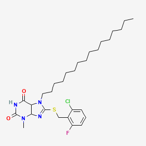 8-{[(2-chloro-6-fluorophenyl)methyl]sulfanyl}-7-hexadecyl-3-methyl-2,3,6,7-tetrahydro-1H-purine-2,6-dione