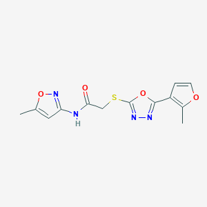 2-{[5-(2-methyl-3-furyl)-1,3,4-oxadiazol-2-yl]sulfanyl}-N-(5-methyl-3-isoxazolyl)acetamide