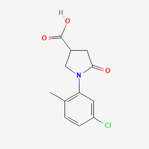 molecular formula C12H12ClNO3 B2853385 1-(5-Chloro-2-methylphenyl)-5-oxopyrrolidine-3-carboxylic acid CAS No. 63675-00-3