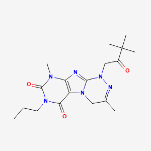 molecular formula C18H26N6O3 B2853397 1-(3,3-Dimethyl-2-oxobutyl)-3,9-dimethyl-7-propyl-4H-purino[8,7-c][1,2,4]triazine-6,8-dione CAS No. 923397-07-3