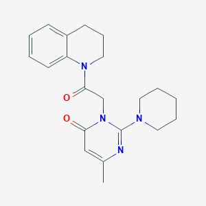 molecular formula C21H26N4O2 B2853399 3-(2-(3,4-dihydroquinolin-1(2H)-yl)-2-oxoethyl)-6-methyl-2-(piperidin-1-yl)pyrimidin-4(3H)-one CAS No. 1251632-00-4
