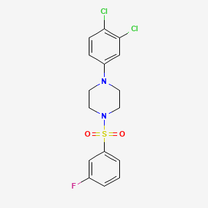 molecular formula C16H15Cl2FN2O2S B2853405 1-(3,4-Dichlorophenyl)-4-(3-fluorophenyl)sulfonylpiperazine CAS No. 670272-42-1