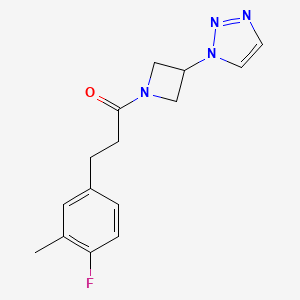 1-(3-(1H-1,2,3-triazol-1-yl)azetidin-1-yl)-3-(4-fluoro-3-methylphenyl)propan-1-one