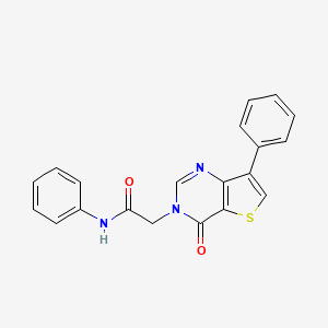 molecular formula C20H15N3O2S B2853413 2-(4-oxo-7-phenylthieno[3,2-d]pyrimidin-3(4H)-yl)-N-phenylacetamide CAS No. 1105223-77-5