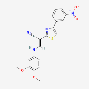 (E)-3-((3,4-dimethoxyphenyl)amino)-2-(4-(3-nitrophenyl)thiazol-2-yl)acrylonitrile