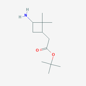 molecular formula C12H23NO2 B2853415 Tert-butyl 2-(3-amino-2,2-dimethylcyclobutyl)acetate CAS No. 2287267-32-5