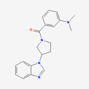 molecular formula C20H22N4O B2853418 (3-(1H-benzo[d]imidazol-1-yl)pyrrolidin-1-yl)(3-(dimethylamino)phenyl)methanone CAS No. 2034514-01-5
