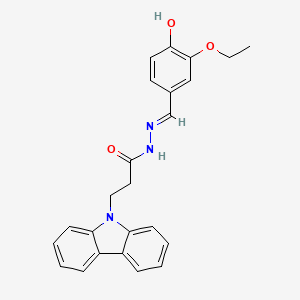 3-(9H-carbazol-9-yl)-N'-[(E)-(3-ethoxy-4-hydroxyphenyl)methylidene]propanehydrazide