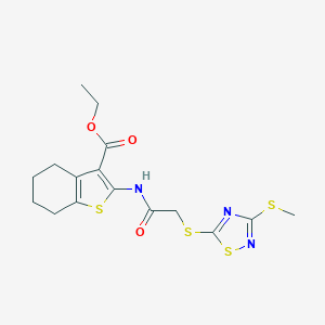 Ethyl 2-[({[3-(methylsulfanyl)-1,2,4-thiadiazol-5-yl]sulfanyl}acetyl)amino]-4,5,6,7-tetrahydro-1-benzothiophene-3-carboxylate