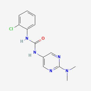 molecular formula C13H14ClN5O B2853444 1-(2-Chlorophenyl)-3-(2-(dimethylamino)pyrimidin-5-yl)urea CAS No. 1396790-98-9