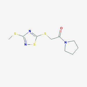 molecular formula C9H13N3OS3 B285345 3-(Methylthio)-5-[(2-oxo-2-pyrrolidin-1-ylethyl)thio]-1,2,4-thiadiazole 