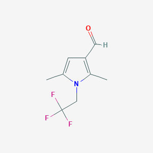 molecular formula C9H10F3NO B2853452 2,5-Dimethyl-1-(2,2,2-trifluoroethyl)pyrrole-3-carbaldehyde CAS No. 314768-18-8