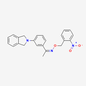 molecular formula C23H21N3O3 B2853461 (Z)-{1-[3-(2,3-dihydro-1H-isoindol-2-yl)phenyl]ethylidene}[(2-nitrophenyl)methoxy]amine CAS No. 861207-28-5
