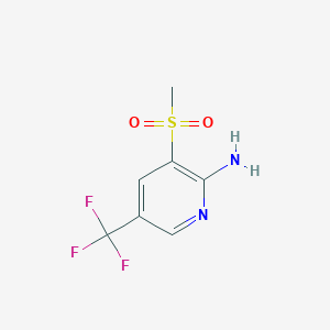 molecular formula C7H7F3N2O2S B2853466 3-Methylsulfonyl-5-(trifluoromethyl)pyridin-2-amine CAS No. 2490406-16-9