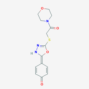 4-[5-(2-morpholin-4-yl-2-oxoethyl)sulfanyl-3H-1,3,4-oxadiazol-2-ylidene]cyclohexa-2,5-dien-1-one