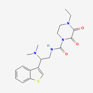 molecular formula C19H24N4O3S B2853475 N-[2-(1-苯并噻吩-3-基)-2-(二甲氨基)乙基]-4-乙基-2,3-二氧代哌嗪-1-甲酰胺 CAS No. 2097884-09-6