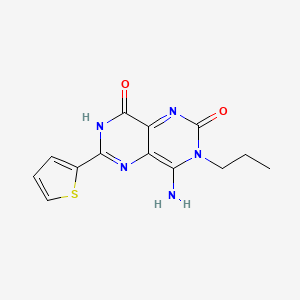 molecular formula C13H13N5O2S B2853476 4-Imino-3-propyl-6-(2-thienyl)-1,3,7-trihydro-5,7-diazaquinazoline-2,8-dione CAS No. 1119392-04-9