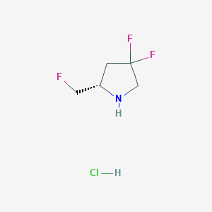 molecular formula C5H9ClF3N B2853479 (S)-4,4-Difluoro-2-(fluoromethyl)pyrrolidine hydrochloride CAS No. 1951425-16-3