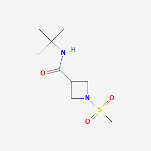 molecular formula C9H18N2O3S B2853494 N-(tert-butyl)-1-(methylsulfonyl)azetidine-3-carboxamide CAS No. 1428356-70-0