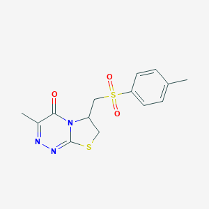 molecular formula C14H15N3O3S2 B285350 3-methyl-6-{[(4-methylphenyl)sulfonyl]methyl}-6,7-dihydro-4H-[1,3]thiazolo[2,3-c][1,2,4]triazin-4-one 