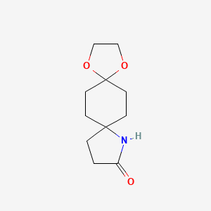 molecular formula C11H17NO3 B2853539 1,4-二氧杂-9-氮杂二螺[4.2.4.2]十四烷-10-酮 CAS No. 686723-63-7