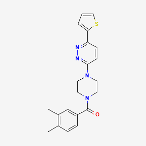 molecular formula C21H22N4OS B2853549 3-[4-(3,4-Dimethylbenzoyl)piperazin-1-yl]-6-(2-thienyl)pyridazine CAS No. 923210-58-6