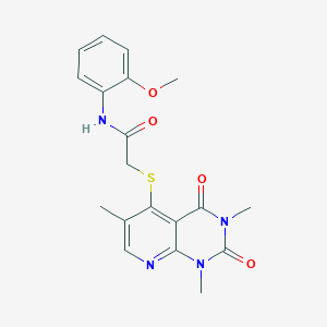 molecular formula C19H20N4O4S B2853561 N-(2-methoxyphenyl)-2-((1,3,6-trimethyl-2,4-dioxo-1,2,3,4-tetrahydropyrido[2,3-d]pyrimidin-5-yl)thio)acetamide CAS No. 899940-01-3