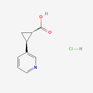 molecular formula C9H10ClNO2 B2853568 (1S,2S)-2-Pyridin-3-ylcyclopropane-1-carboxylic acid;hydrochloride CAS No. 2241028-23-7