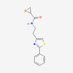 molecular formula C14H14N2O2S B2853579 N-[2-(2-Phenyl-1,3-thiazol-4-yl)ethyl]oxirane-2-carboxamide CAS No. 2411288-52-1
