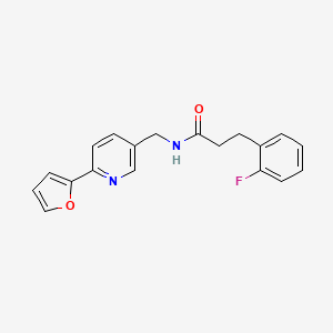 B2853587 3-(2-fluorophenyl)-N-((6-(furan-2-yl)pyridin-3-yl)methyl)propanamide CAS No. 1904359-49-4