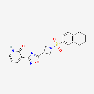 molecular formula C20H20N4O4S B2853590 3-(5-(1-((5,6,7,8-四氢萘-2-基)磺酰基)氮杂环丁-3-基)-1,2,4-恶二唑-3-基)吡啶-2(1H)-酮 CAS No. 1396683-47-8