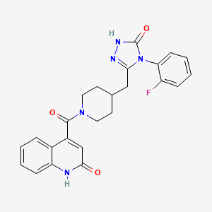 B2853591 4-(2-fluorophenyl)-3-((1-(2-hydroxyquinoline-4-carbonyl)piperidin-4-yl)methyl)-1H-1,2,4-triazol-5(4H)-one CAS No. 2034434-89-2