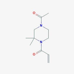 B2853607 1-(4-Acetyl-2,2-dimethylpiperazin-1-yl)prop-2-en-1-one CAS No. 2224362-76-7