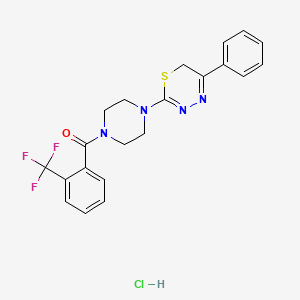 B2853612 (4-(5-phenyl-6H-1,3,4-thiadiazin-2-yl)piperazin-1-yl)(2-(trifluoromethyl)phenyl)methanone hydrochloride CAS No. 1351615-83-2