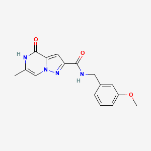molecular formula C16H16N4O3 B2853624 N-(3-甲氧基苄基)-6-甲基-4-氧代-4,5-二氢吡唑并[1,5-a]嘧啶-2-甲酰胺 CAS No. 1775378-05-6