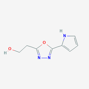 molecular formula C8H9N3O2 B2853629 2-[5-(1H-pyrrol-2-yl)-1,3,4-oxadiazol-2-yl]ethan-1-ol CAS No. 1508538-10-0