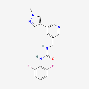 molecular formula C17H15F2N5O B2853631 1-(2,6-difluorophenyl)-3-((5-(1-methyl-1H-pyrazol-4-yl)pyridin-3-yl)methyl)urea CAS No. 2034462-33-2