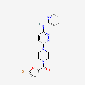 molecular formula C19H19BrN6O2 B2853636 (5-Bromofuran-2-yl)(4-(6-((6-methylpyridin-2-yl)amino)pyridazin-3-yl)piperazin-1-yl)methanone CAS No. 1021248-67-8