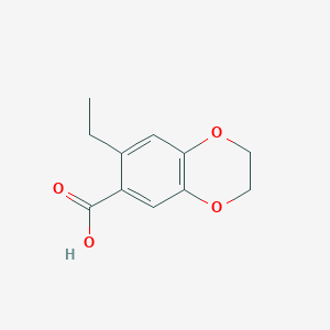 molecular formula C11H12O4 B2853638 7-Ethyl-2,3-dihydro-1,4-benzodioxine-6-carboxylic acid CAS No. 57379-70-1