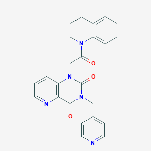 molecular formula C24H21N5O3 B2853639 1-(2-(3,4-dihydroquinolin-1(2H)-yl)-2-oxoethyl)-3-(pyridin-4-ylmethyl)pyrido[3,2-d]pyrimidine-2,4(1H,3H)-dione CAS No. 941953-41-9